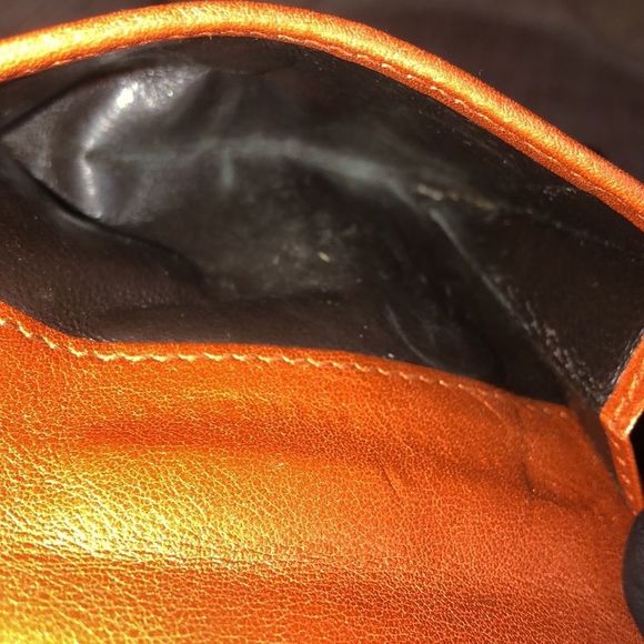 GUCCI GG Monogram Canvas Burned Orange Leather Trifold Wallet Monogrammed Clasp - Picture 16 of 17